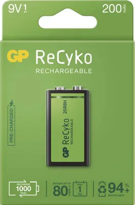 GP Nabíjecí baterie ReCyko 200 (9V), 1 ks, B2152