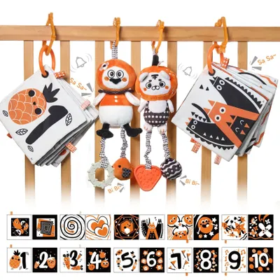 Productafbeelding van Omgoods - Pluche Dier Rammelaar en Boekenset voor Baby's