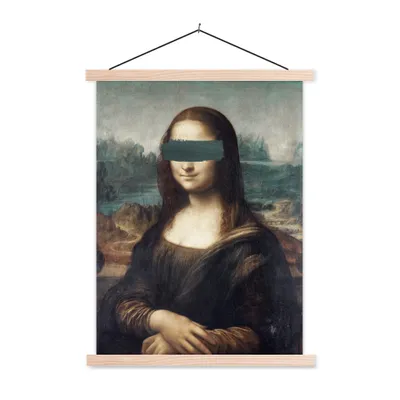 Produktbild von MuchoWow® Textilposter Mona Lisa - Da Vinci - Gemälde 120x160 cm mit holzfarbenen Rahmen - Plakatkarton