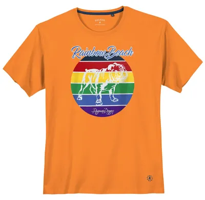 Produktbild von Ragman Print T-Shirt Übergröße orange Rainbow Beach