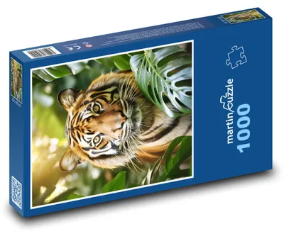 Produktbild von Puzzle 1000 Tiger im tropischen Dschungel - martinpuzzle