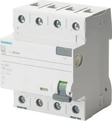 Immagine prodotto di Interruttore differenziale SENTRON 4P 63A 0,03A tipo AC 5SV4346-0 Siemens