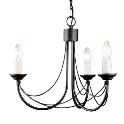 Immagine prodotto di Lampadario Classico Carisbrooke Acciaio Nero 3 Luci E14
