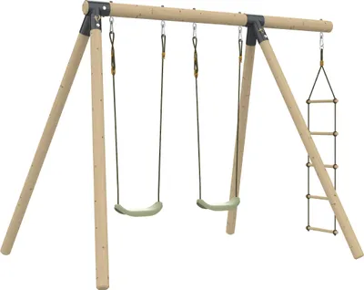 Produktbild von Schaukelgestell mit 2 Schaukeln AMANDIER Braun H190cm