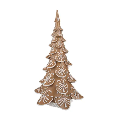 Produktbild von Clayre & Eef Weihnachtsdekoration mit LED-Beleuchtung Weihnachtsbaum 42 cm Braun Kunststoff