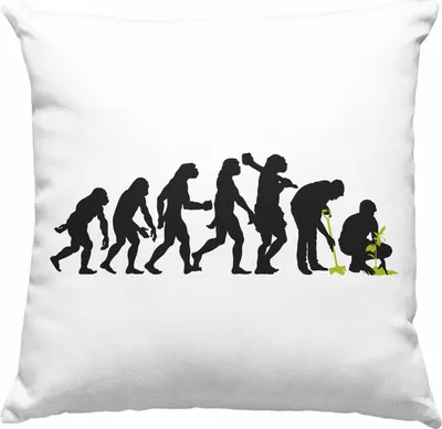 Produktbild von Trendation - Gärtner Evolution Deko-Kissen mit Füllung 40x40 mit Spruch Garten Hobbygärtner Gärtner Geschenk Lustig Gärtnerin Geschenkidee (Grau)