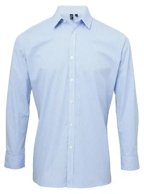 Obrázek produktu pro Premier - Pánská košile „Gingham“ s dlouhým rukávem LT3080 (XXL) (světle modrá/bílá)