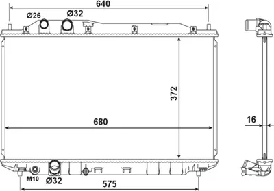 Produktbild von NRF 53534 Kühler Wasserkühler Motorkühler für HONDA CIVIC VIII Stufenheck (FD, FA)