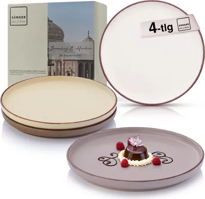 Produktbild von SÄNGER Steingut Dessertteller Bombay Erdfarben 4 teilig