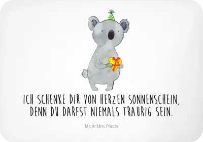 Produktbild von Mr. & Mrs. Panda magnet Koala Geschenk - Weiß - whiteboardmagnet, zettelhalter, tafelmagnet, Geburtstag, Party, Kühlschrankmagnet, haftmagnet