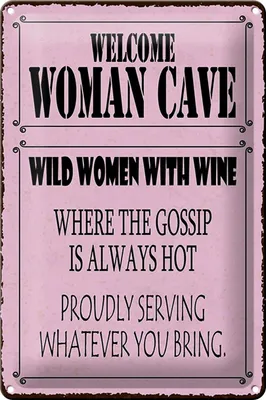 Produktbild von Blechschild Spruch 20x30cm welcome woman cave wild women Wine