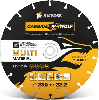 Obrázek produktu pro Řezací kotouč Amboss Carbide Wolf HM – 230 x 1,8 x 22,2