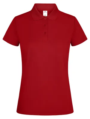Productafbeelding van Mukua damespoloshirt, model PS160W-bogan; korte mouwen; kleur rood; maat: poloshirts met korte mouwen