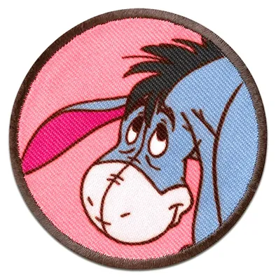 Produktbild von Disney © Winnie The Pooh I Aah Button Kinder - Aufnäher, Bügelbild, Aufbügler, Applikationen, Patches, Flicken, Größe: Ø 6 cm