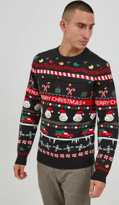 Produktbild von 11 Project PRRuben Herren Strickpullover Weihnachtspullover
