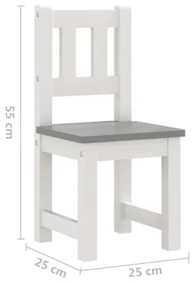 Produktbild von vidaXL 3-tlg. Kinder-Sitzgruppe Weiß und Grau MDF