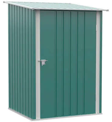 Produktbild von Metall-Geräteschuppen mit Pultdach | Farbe: Grün | Abmessungen: 103x100x160 cm