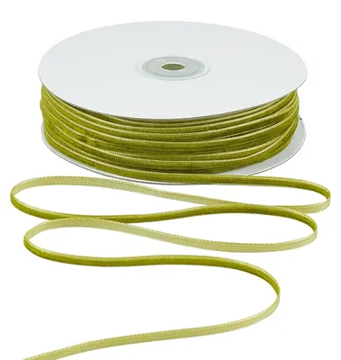 Samtband grün 100 m x 3 mm, einseitig, dekorativ