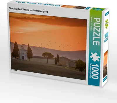 Produktbild von CALVENDO Puzzle DIe Cappella di Vitaleta vor Sonnenaufgang 1000 Teile Puzzle quer | 1000 Teile Lege-Größe 64x48cm Foto-Puzzle für glückliche Stunden