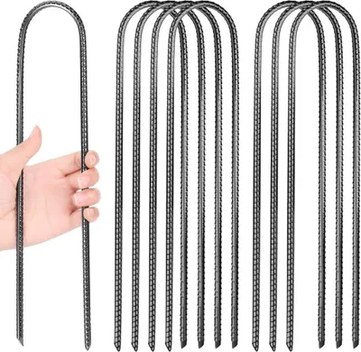 Produktbild von Bodenanker 8 Stück, 30 cm, U-förmig und aus Stahl – Trampoliner Heringe – Sturmanker