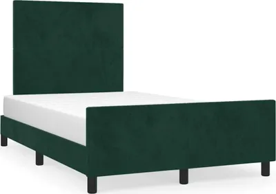 Produktbild von vidaXL Bettgestell ohne Matratze Dunkelgrün 120x190 cm Samt