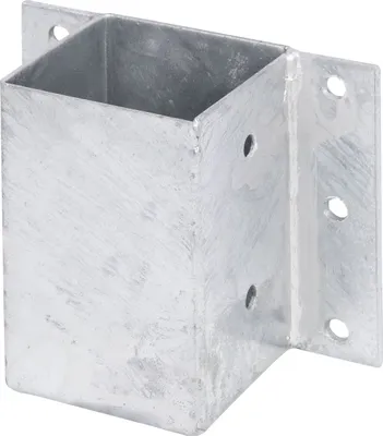 Image de Alberts 208684 Support de poteaux pour pierres en L et en U ou murs | à visser | galvanisé à chaud | 91 x 91 mm | set de 2 pièces