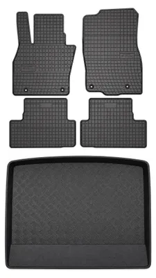 Image de Tapis en caoutchouc + bac de coffre pour Mazda CX-30 2019- – 5 pièces, noirs, sur mesure