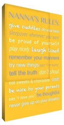 Leinwanddruck 36x24 cm, modernes Typografie-Design, gelb