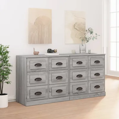 Produktbild von Sideboards 2 Stk. Grau Sonoma Holzwerkstoff , Kommoden Design 2024
