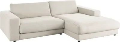 Produktbild von KAWOLA Sofa MADELINE Ecksofa Cord hellgrau Longchair rechts