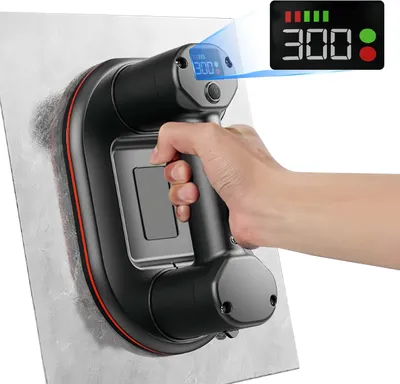 Produktbild von Akku Saugheber für Fliesen, 300 KG Tragkraft, Starker Saugmodus auch für Strukturierte Oberflächen, Doppelmotoren, LCD-Anzeige, 10 Std. Laufzeit
