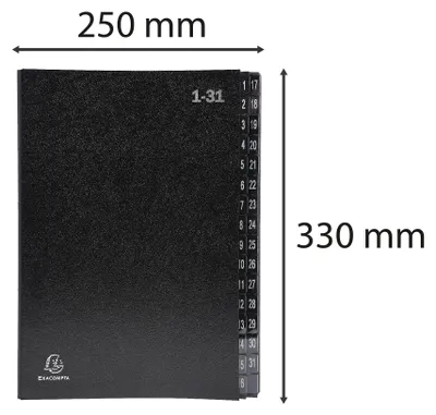 Immagine prodotto di Cartella da tavolo EXACOMPTA, DIN A4, 1-31, 32 cartelle, nero
