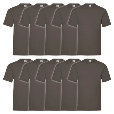 Produktbild von 10er Pack Fruit of the Loom Valueweight T-Shirt Farbe: chocolate Größe: 2XL