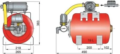 Produktbild von Vetus Wasserdrucksystem 24V 19l