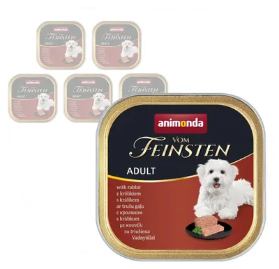 Produktbild von Animonda Vom Feinsten Nassfutter für ausgewachsene Hunde, 6 x 150 g, mit Kaninchen