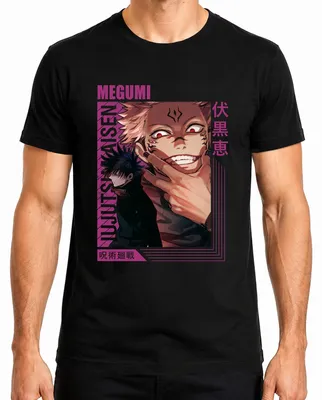 Zdjęcie produktu dla Koszulka męska Jujutsu Kaisen Sukuna Megumi Anime Aesthetics Curse Gloomy Gift, Czarny, M