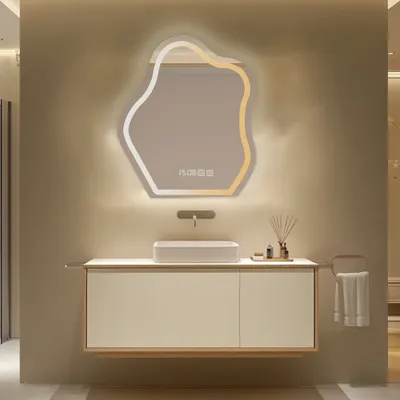 Produktbild von 360Home LED Spiegel Schminkspiegel Wandspiegel Badezimmerspiegel Schlafzimmerspiegel Kosmetikspiegel Dreifarbige Beleuchtung 60*80cm 【YSJ399】