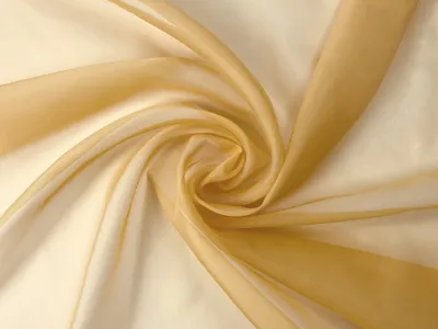 Produktbild von Voile Stoff Meterware 150 cm Breite Gardinenstoff, Gold