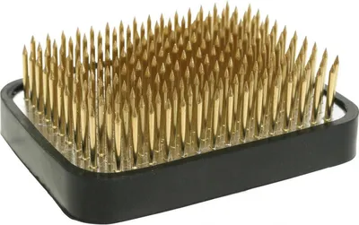 Produktbild von Steckigel Kenzan Rechteckig Silber Messing 70×50mm Ikebana Blumenstecker langlebig