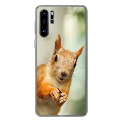 Produktbild von MuchoWow® Handyhülle Schutzhülle Hülle für Huawei P30 Pro Eichhörnchen - Lustig - Nuss - Kinder - Jungen - Mädchen - Kind Silikon Softcase Handy Hülle - Schutzdeckel