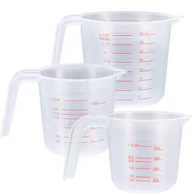 Messbecher-Set 3-teilig, 250/500/1000 ml, PP-Kunststoff