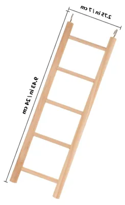 Produktbild von Holzleiter für Papageien 24x7cm mit Haken – Kletterleiter für kleine Vögel und Wellensittiche