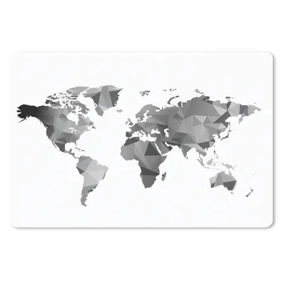 Produktbild von MuchoWow® Schreibtischunterlage Weltkarte - Schwarz - Grau - Weiß - Kinder - Mädchen 60x40 cm - XXL Mauspad - Großes Mauspad