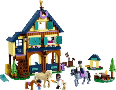Zdjęcie produktu dla LEGO 41683 Friends Stajnia jeździecka w lesie, stajnia z figurkami koni i kucyków