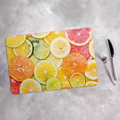 Produktbild von Tischset 6x45x30 cm Platzset Tischmatte Platzmatte Untersetzer - Farbige Früchte