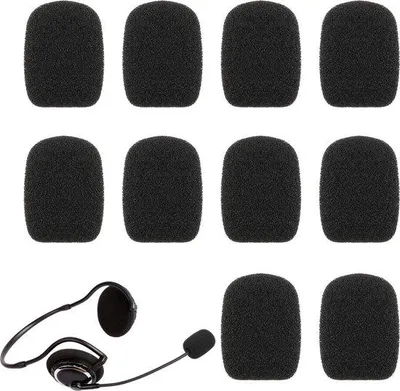 Productafbeelding van Famanu headset- en microfoonbeschermers van schuim, geluidsdempend - beschermhoezen voor reversmicrofoons - geschikt voor diverse headsets (10 stuks)