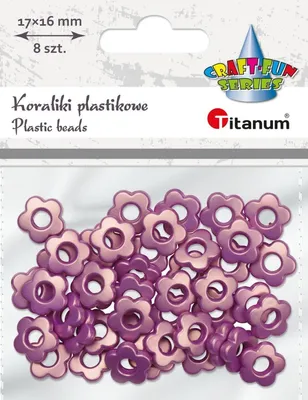 Obrázok produktu pre Plastové korálky Kvety tmavoružové 15 mm 20 g Titanum