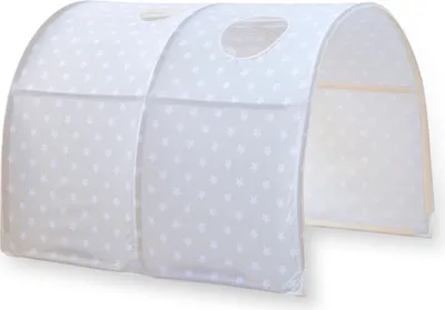 Produktbild von Homestyle4u 1878, Detský tunel na podkrovnú posteľ, bavlna, šírka 90 cm, sivé biele hviezdy
