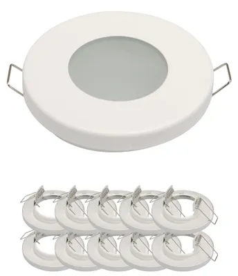 Produktbild von 10x Einbaurahmen Mattweiß 651-MW Ø60 mm für Leuchtmittel GU10 | MR16 IP44