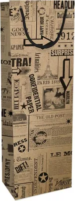 Produktbild von Braun & Company Flaschen Tasche News Kraftpapier 12 x 36 x 10 cm